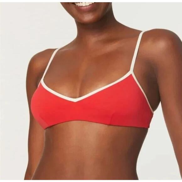 NWT Andie Swim The Bells Bikini Top Size Large Red Poppy - Picture 1 of 3